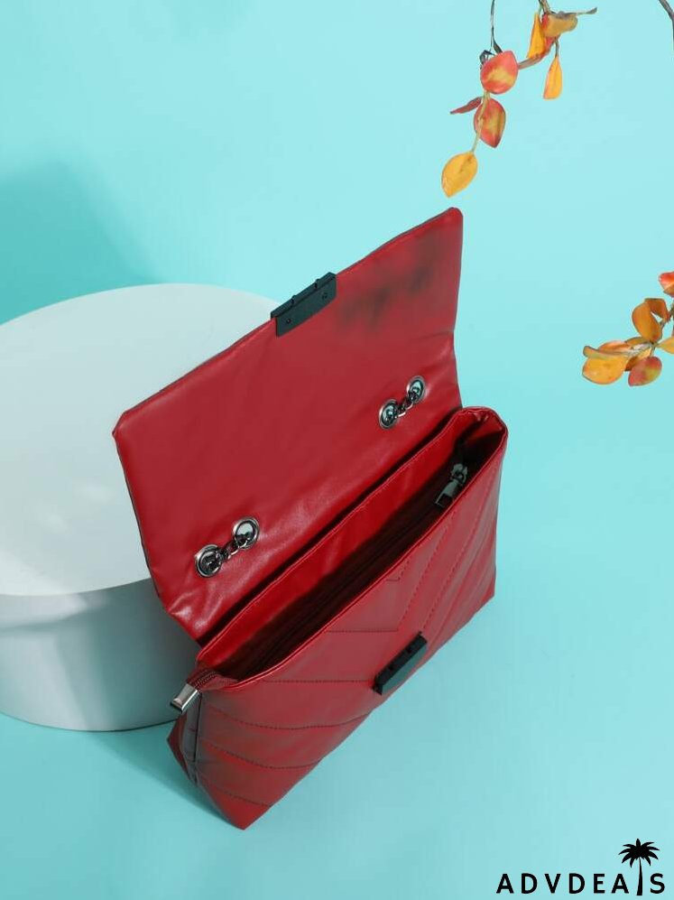 Chevron Flap Shoulder Bag