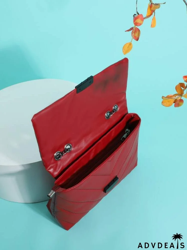 Chevron Flap Shoulder Bag