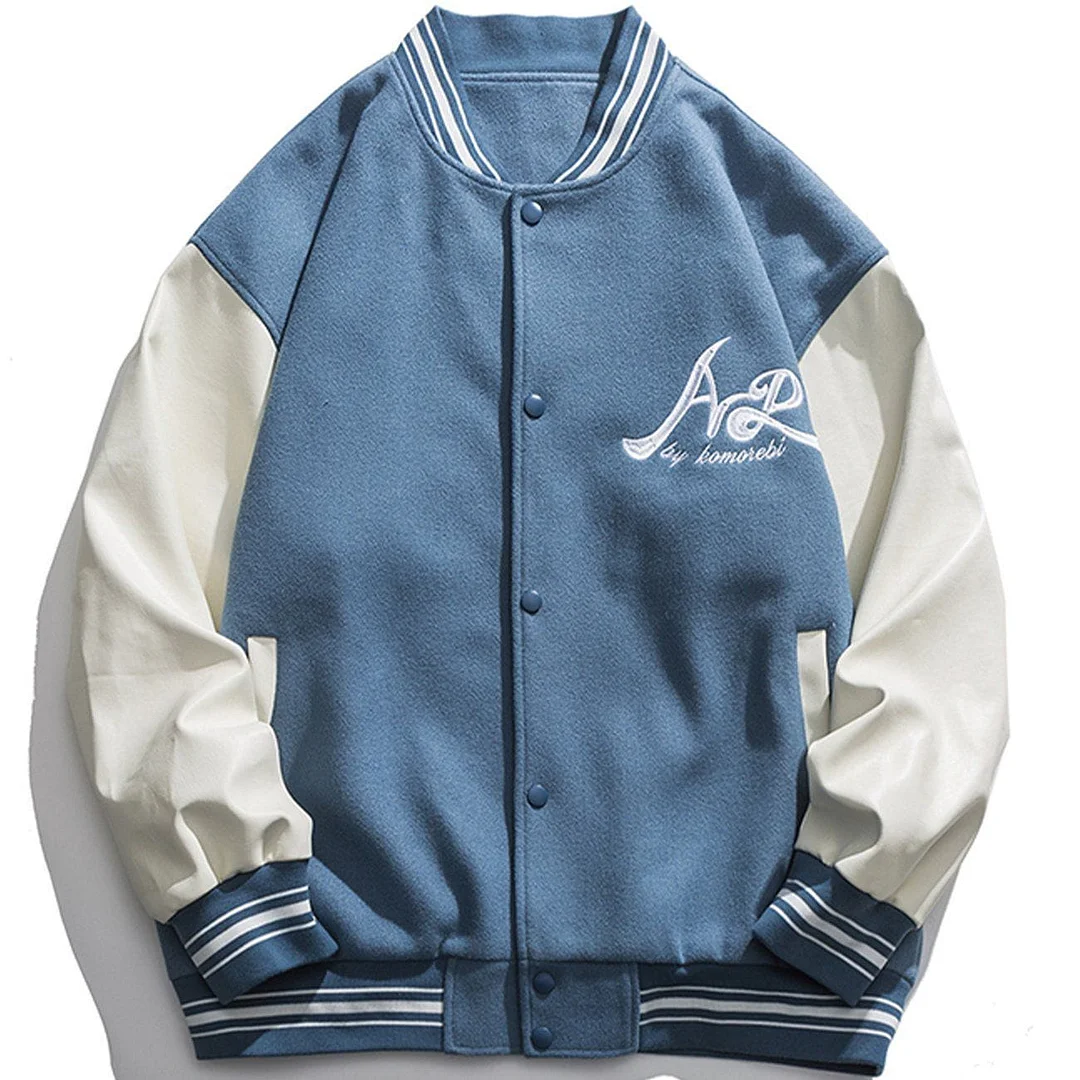 Letter Embroidery Varsity Jacket