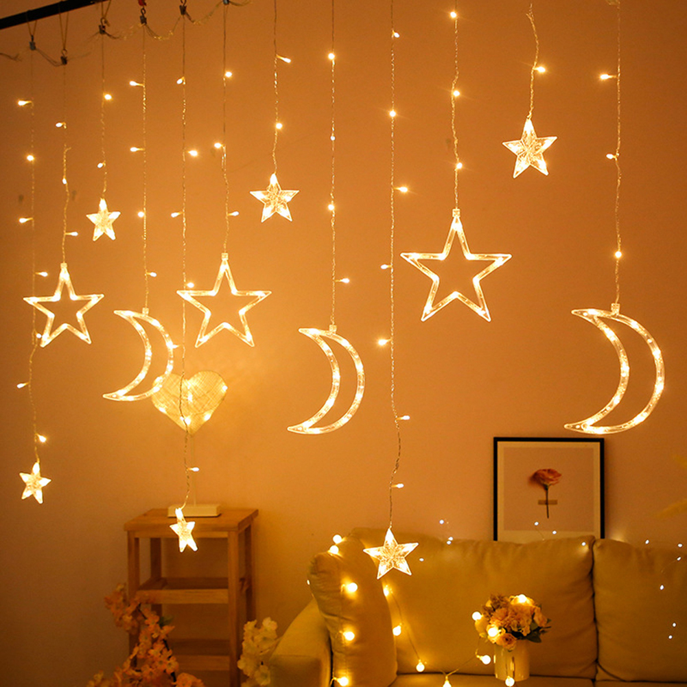 

LED Star Moon Curtain Fairy-String Light, White light, 501 Original