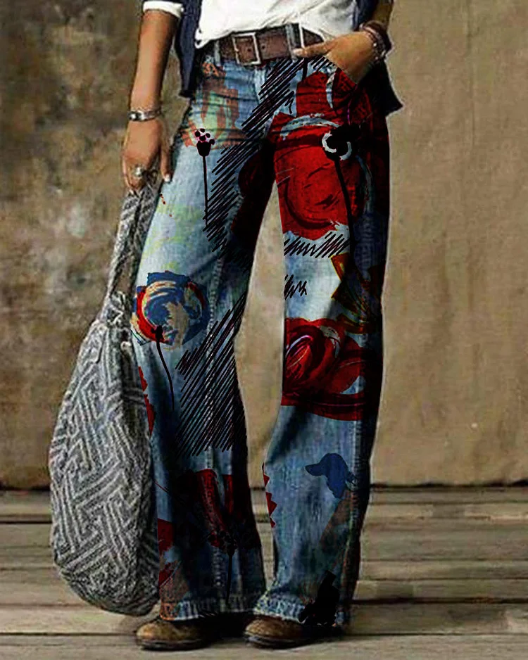 Floral Casual Pants