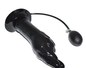 Rubberfashion latex fist - anal plug inflatable large - dildo large  inflatable - anal plug with pump for women and men 23 x 6.8 cm