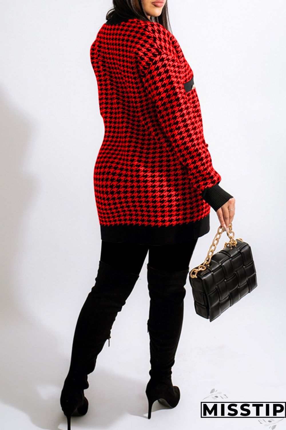 Red Fashion Casual Print Patchwork Cardigan V Neck Outerwear