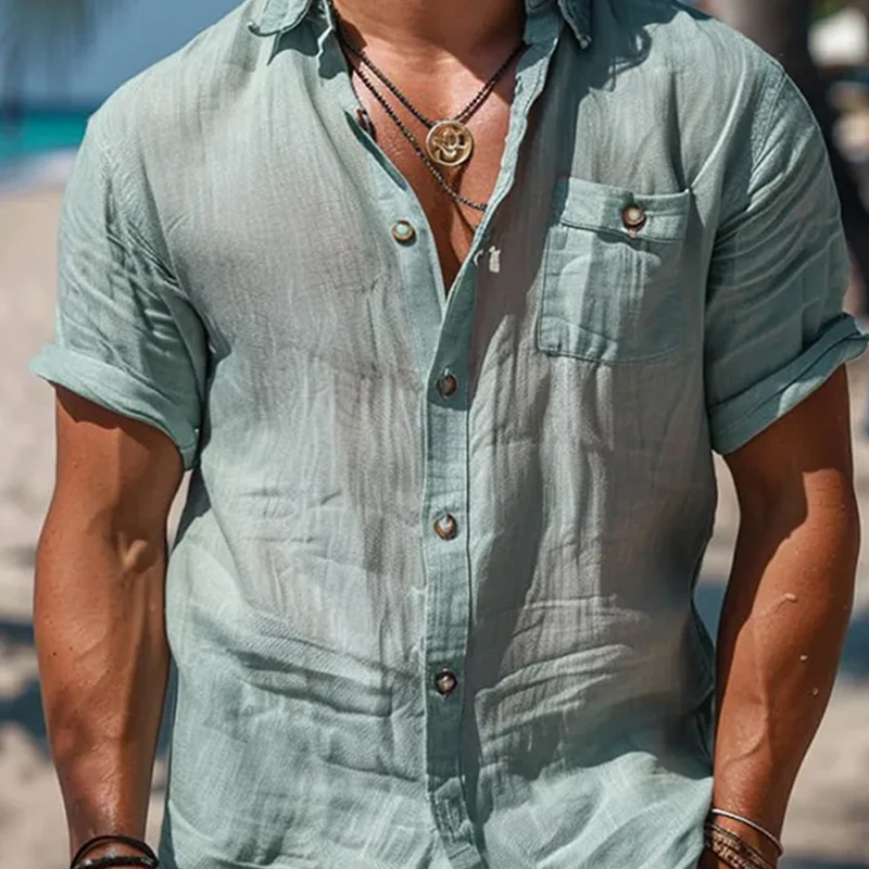 Men's Summer Light Skin-Friendly Short-Sleeved Shirt