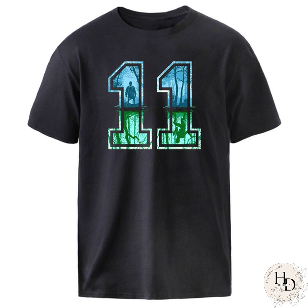 Stranger Things Season 11 Print mens shirt summer short sleeve crew neck shirts homme plus