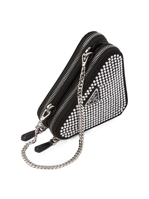 Prada Embellished Satin And Leather Mini Pouch 3.3 out of 5 Customer Rating