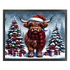 Christmas Highland Cow-14CT Stamped Cross Stitch 50*40cm