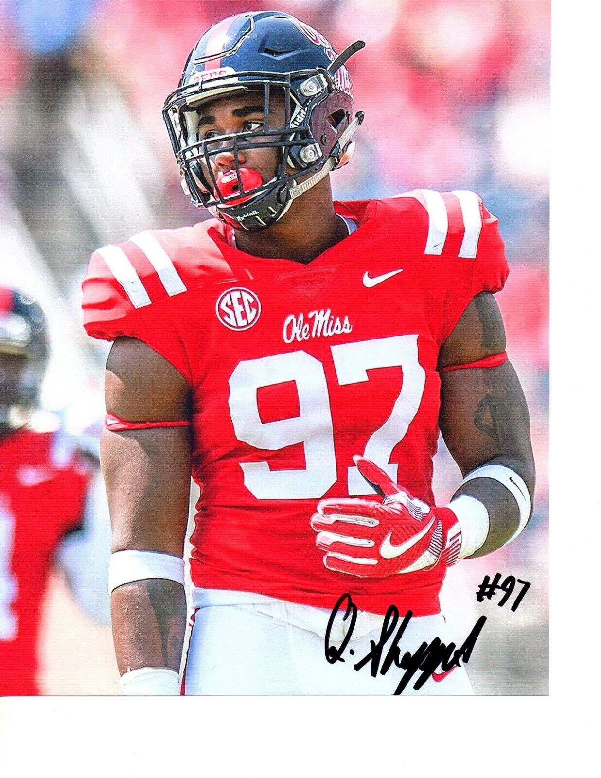 Qaadir Sheppard Ole Miss Rebels signed autograph 8x10 football Photo Poster painting 20 Draft!!