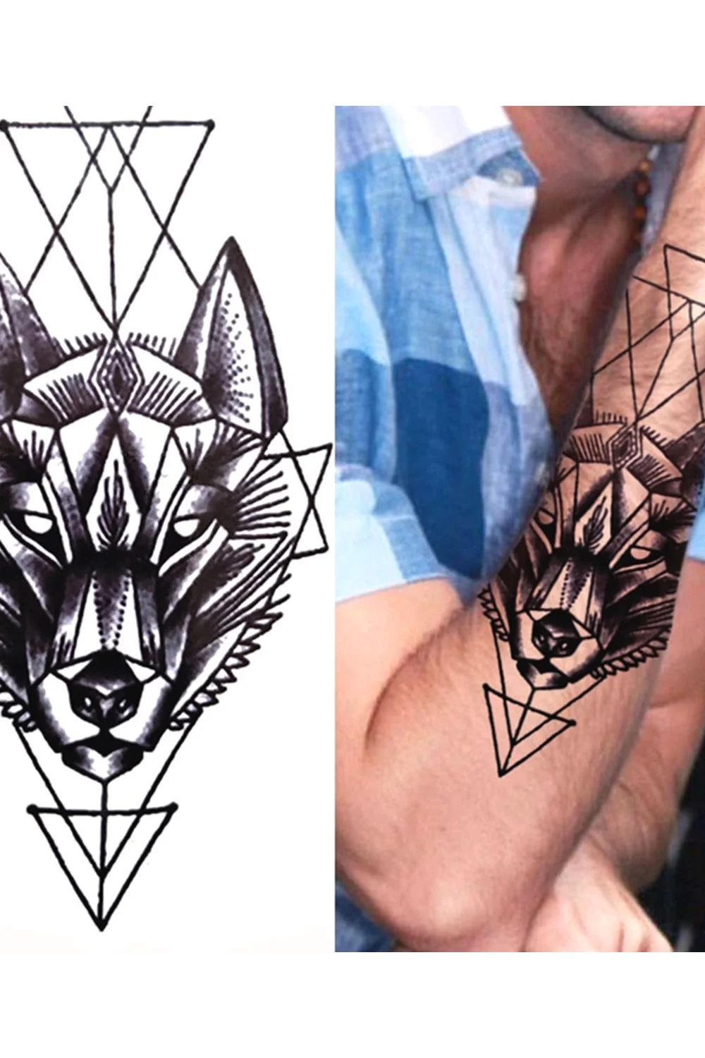  Forest Tattoo Sticker For Men Women Children Tiger Wolf Death Skull Temporary Tattoo Fake Henna Skeleton King Animal Tatoo 921-1