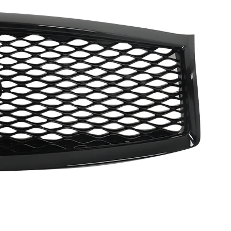 SEBLAFF Front Upper Grille with Camera Hole Glossy Black Grill Mesh Replacement for 2015 2016 2017 2018 2019 Q70 Q70L