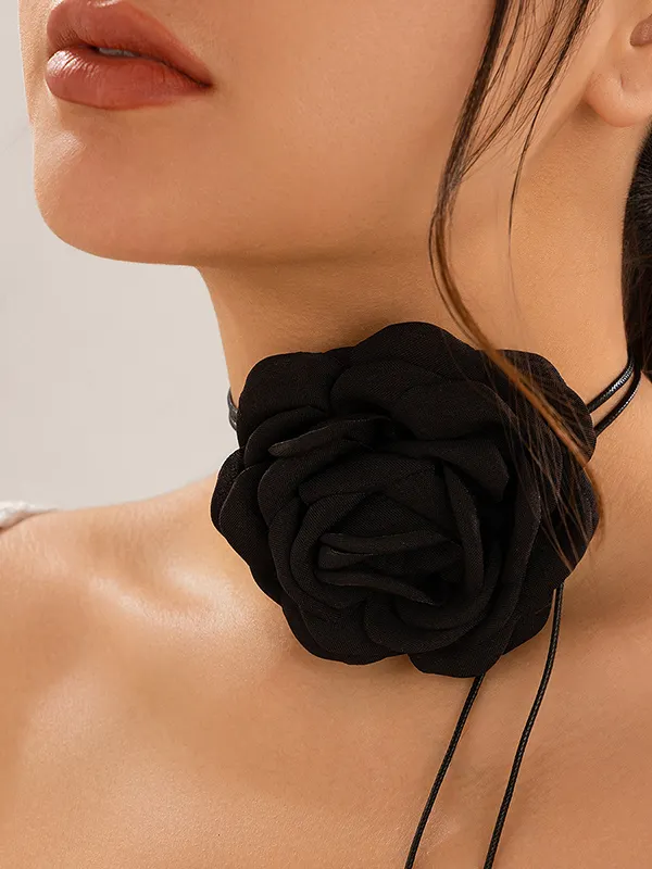 Flower Shape Necklaces Accessories Dainty Necklace BLACK-One_size