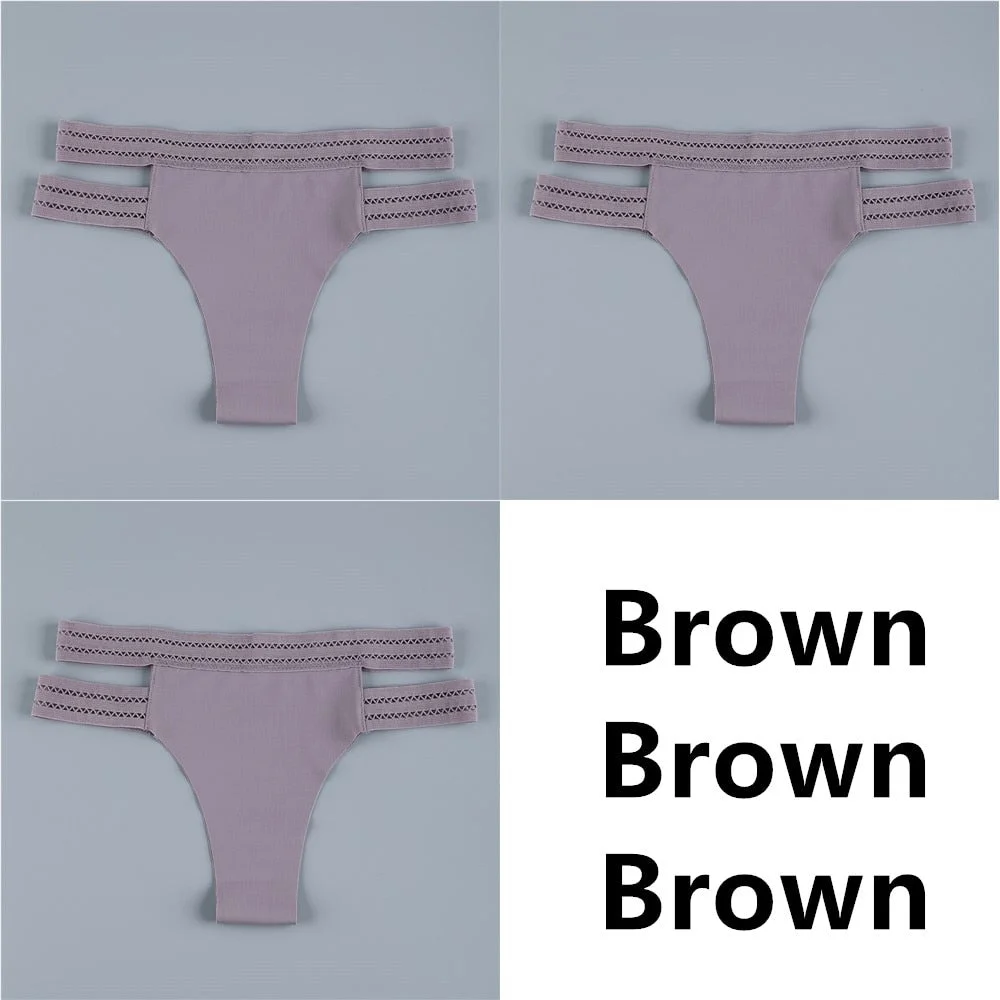 3Pcs Sexy Thongs Panties Women G-String Female Underpants Seamless Comfortable Intimate Underwear Female Low-Rise Thong Lingerie