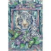 >SALE<Full Embroidery Cotton Thread14CT Print Tiger Mother and Son Cross Stitch36x50cm