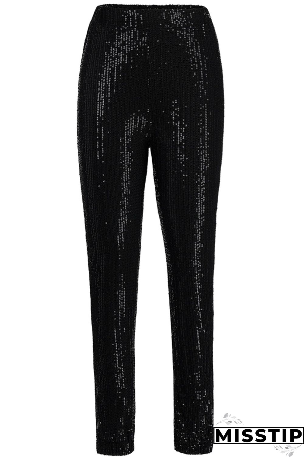 Grey Casual Solid Regular High Waist Straight Bottoms