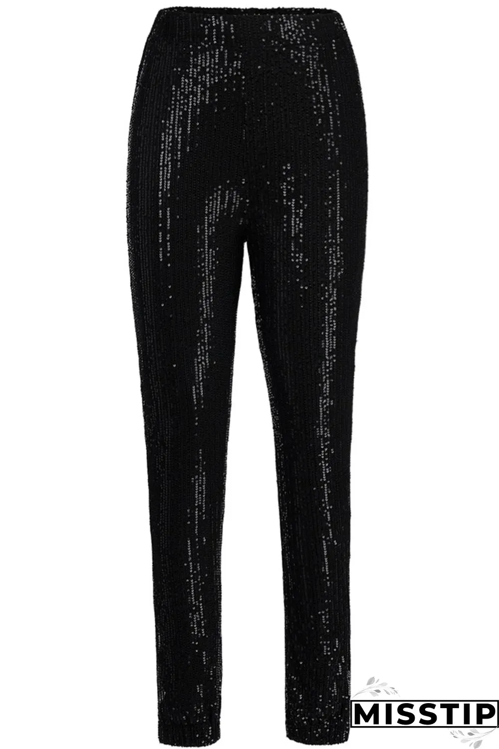 Grey Casual Solid Regular High Waist Straight Bottoms