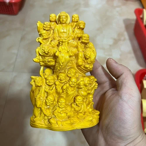 The Eighteen Arhats Buddha Statue Wood Carving Thuja Wood Boxwood Ornaments Solid Wood Carving Craft Gift