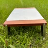 Outdoor portable stainless steel folding table anti-fingerprint pattern picnic camping beech BC style single solo table