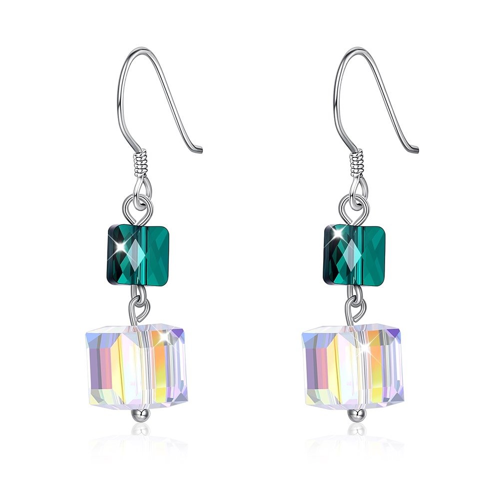Crystal Sugar Cube Personalized  Earrings