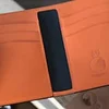 8 Pocket Black Shell Cordovan And Orange Italian Buttero Leather Bifold Card Holder. Minimalist Vertikal Wallet. Front Pocket Wallet.