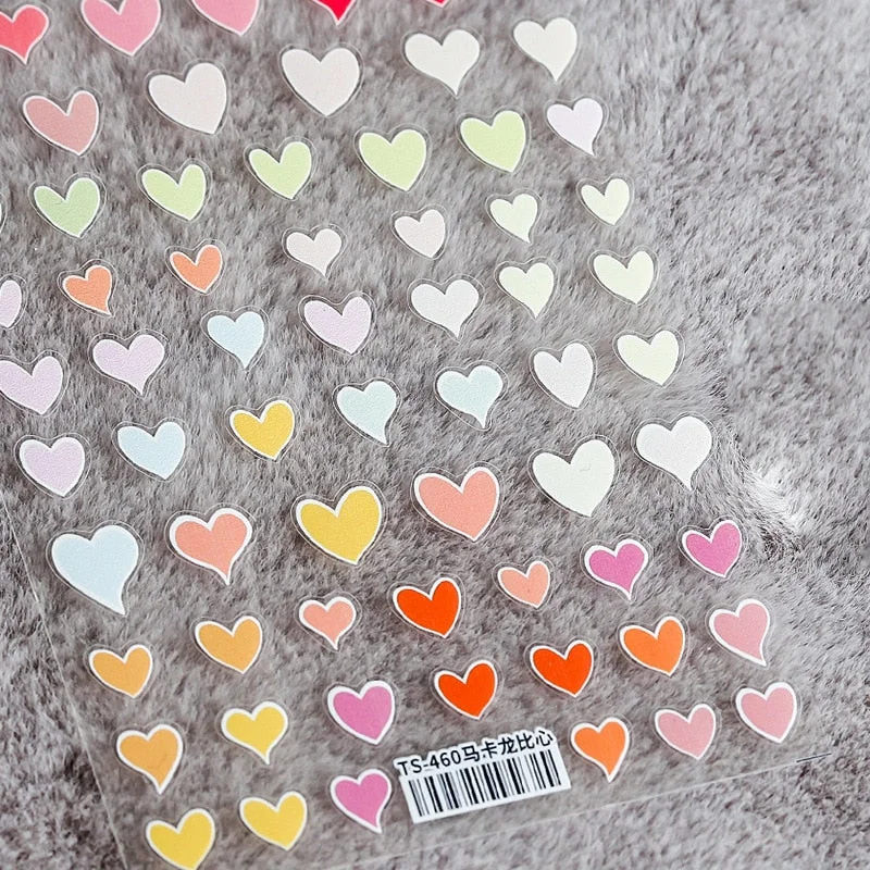 5D Star Love Nail Art Stickers Adhesive High Quality MultiColor Love Heart Stars Design DIY Nail Decals Foils Wraps Decorations-Nail Inspo