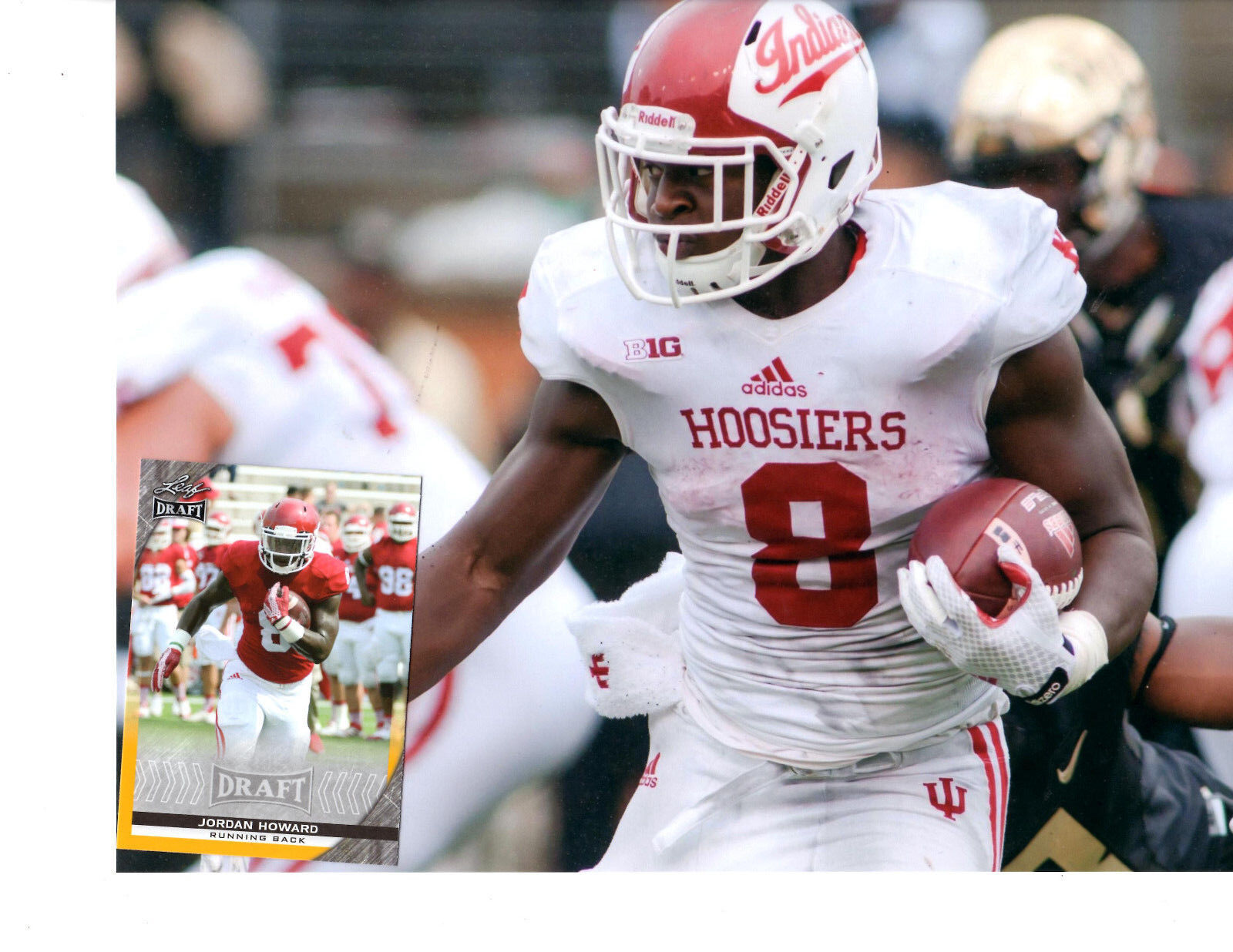 Jordan Howard Indiana Hoosiers unsigned 8x10 Photo Poster painting and rookie card 2016 Draft