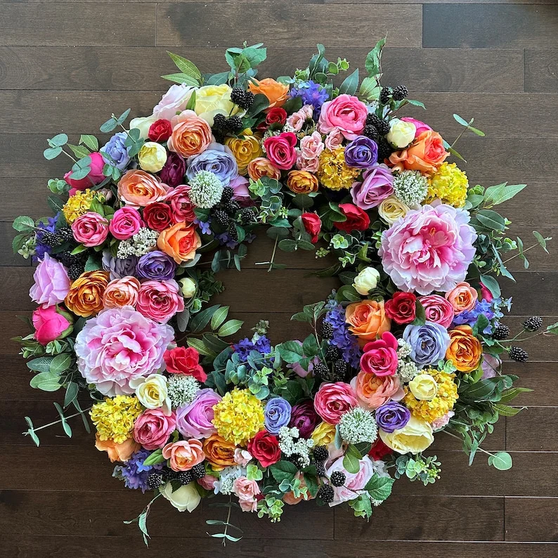 💐Summer Large Mixed Floral Wreath🌸