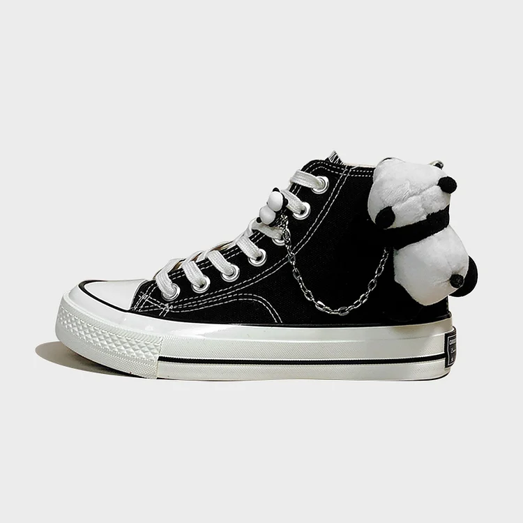 Cute Panda High-top Canvas Shoes