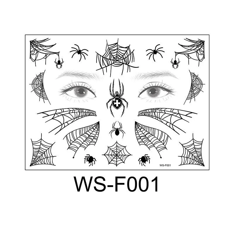 Tattoo Sticker Halloween spider webs Femme Temporary Face Tattoo Waterproof Body Art Fashion
