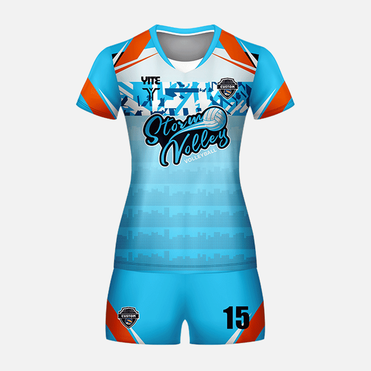YITE | WP25-011-White  And Blue Volleyball  Uniforms