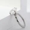 Platinum 6ct Oval Cut Lab Diamond Hidden Halo 4 Prongs Engagement Ring