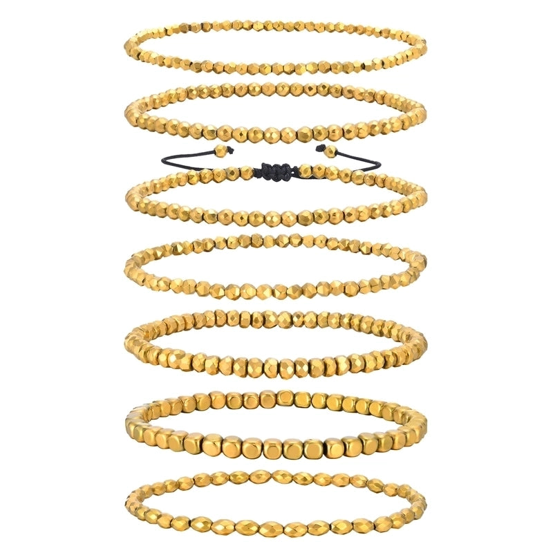 IG Style Geometric 18K Gold Plated Rope Haematite Bracelets Drawstring Bracelets