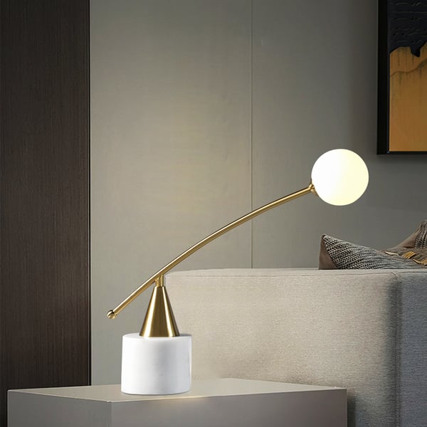  Globe LED Table lamp  with White Glass Shade  JOSENART Josenart