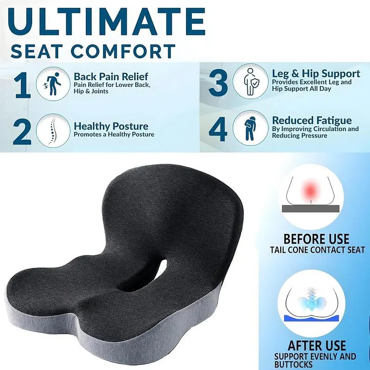 🎁2026 New Arrivals 50% OFF💥Non-Slip Memory Foam Seat Cushion &ndash; Prostate Pressure Relief, Sciatica Pain Relief, Breathable Mesh & Universal Fit for Car, Office & Wheelchair