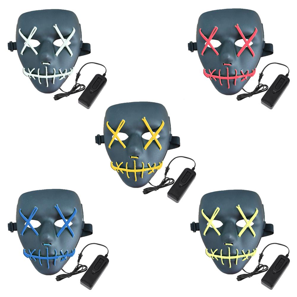 

Creative EL Glowing Wire Luminous Grimace Halloween Role Playing Face Covers, Yellow, 501 Original
