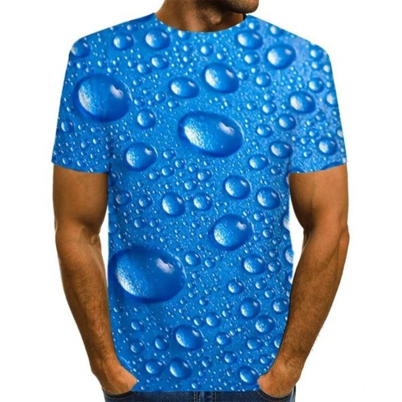 Men's 3D Print Water Drop Short Sleeve T-shirt