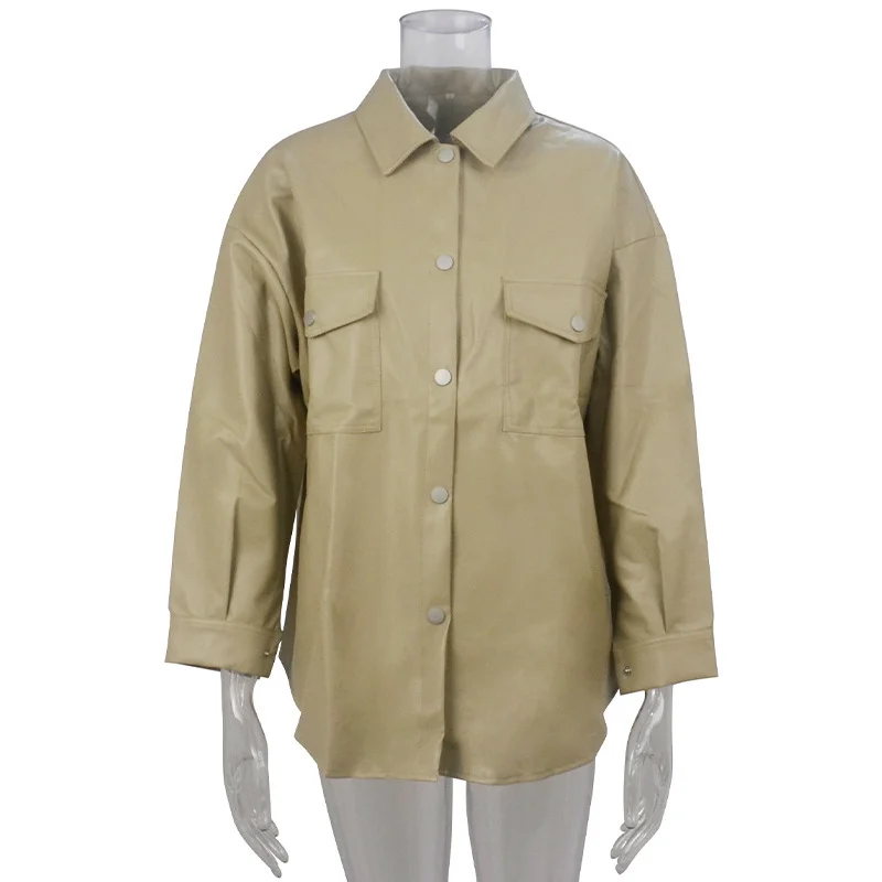 Toloer Toloer Winter And Fall New PU Leather Women's Shirt Fashion Women's Coat-Outfit Ideas