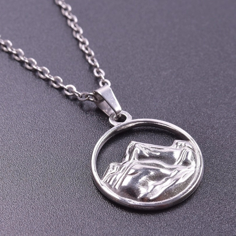 304 Stainless Steel 18K Gold Plated Basic Minimalist Classic Style Plating Mountain Pendant Necklace