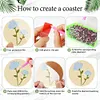8pcs DIY Bouquet Wooden Diamond Painting Coasters