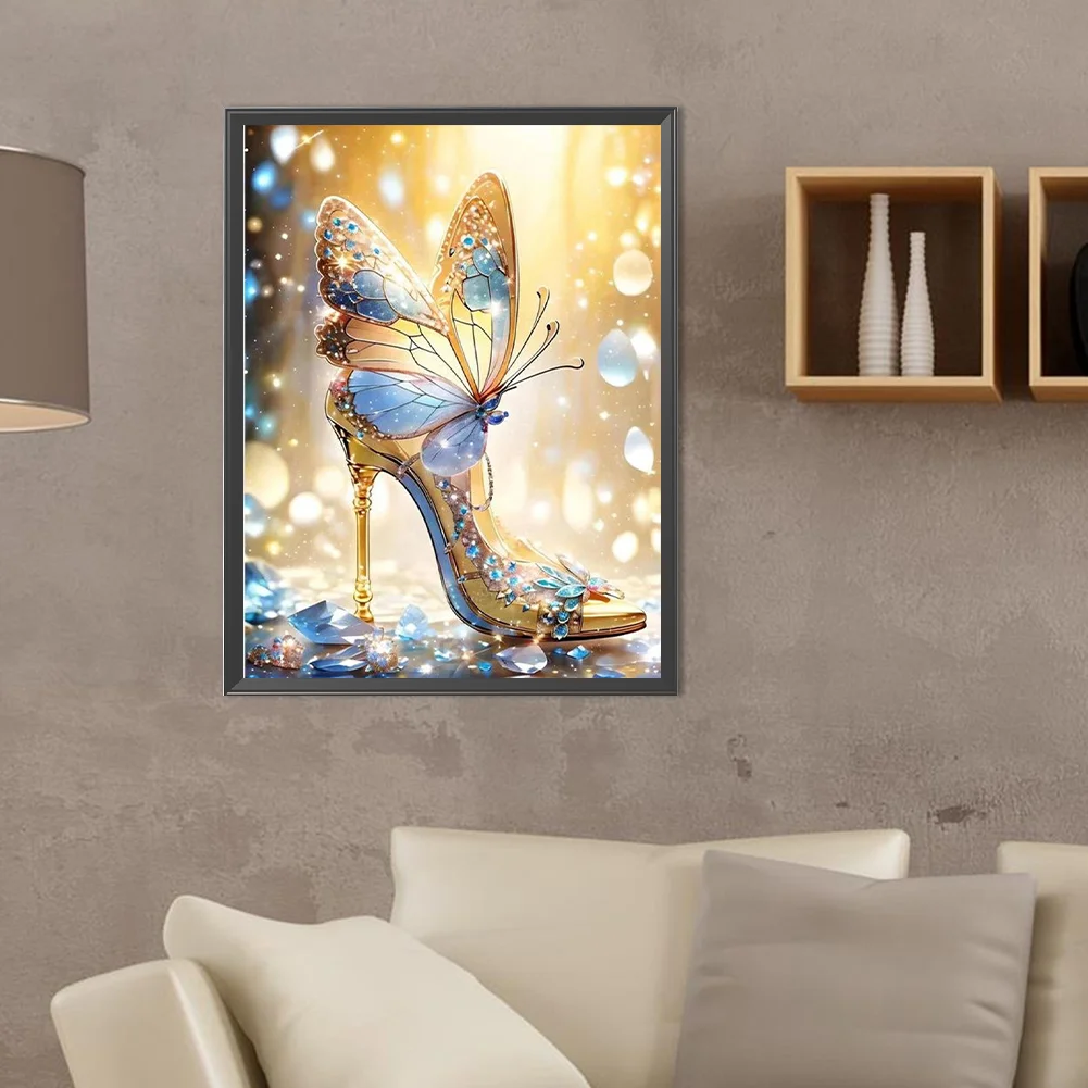 Diamond Painting - Full Round Drill - Butterfly High Heels(Canvas|30*40cm)