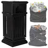[US Local Warehouse] Commercial Trash Can with Removable Inner Bucket & Lid Side Opening Waste Bin for Garage Backyard