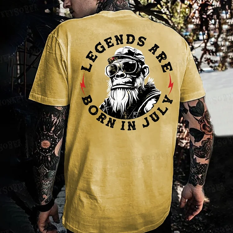 Legends Are Born In July Monkey T-shirt