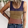 Gioiacombo&trade; Canotta da donna estiva filettata slim fit con cinturino largo