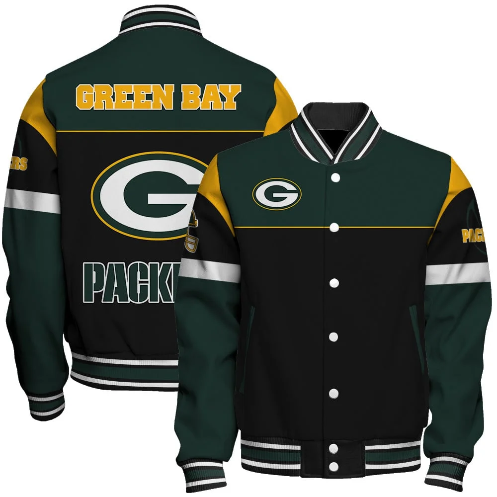 Green Bay Packers National Football League 2024 -25 Feel The Power Unisex Varsity Jacket