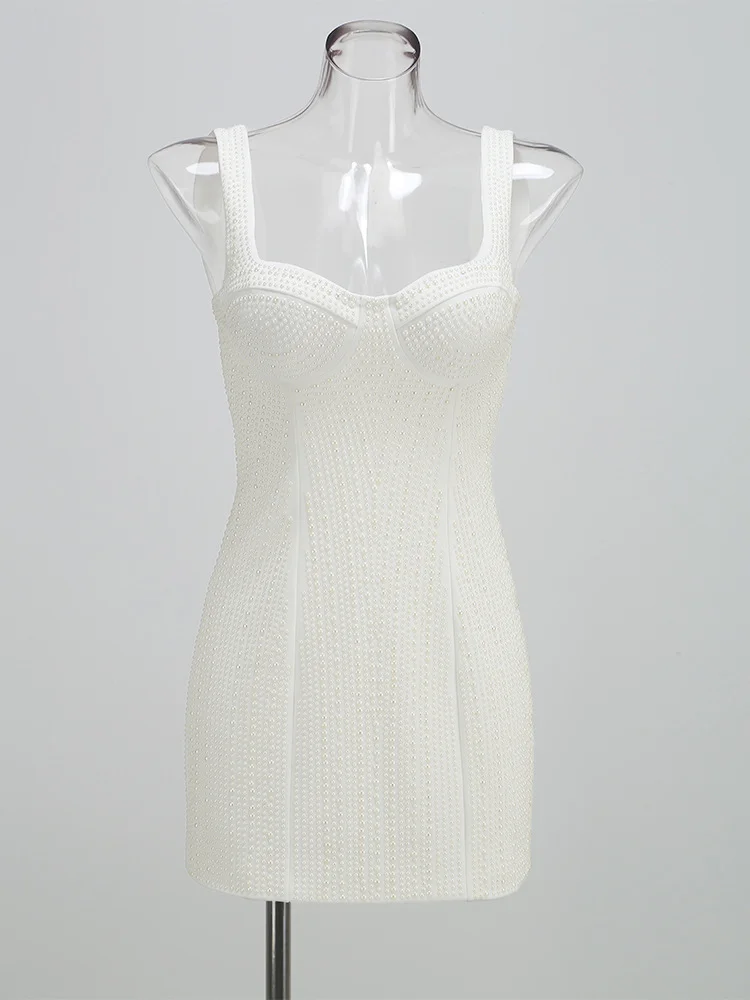 Brownm High-End Women's New Sexy Nail Bead Sling Bag Hip Dress Skirt Short Dress Dress Dress Dress Dress