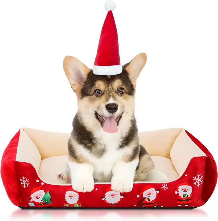 Christmas Square Dog Bed - JemaPet