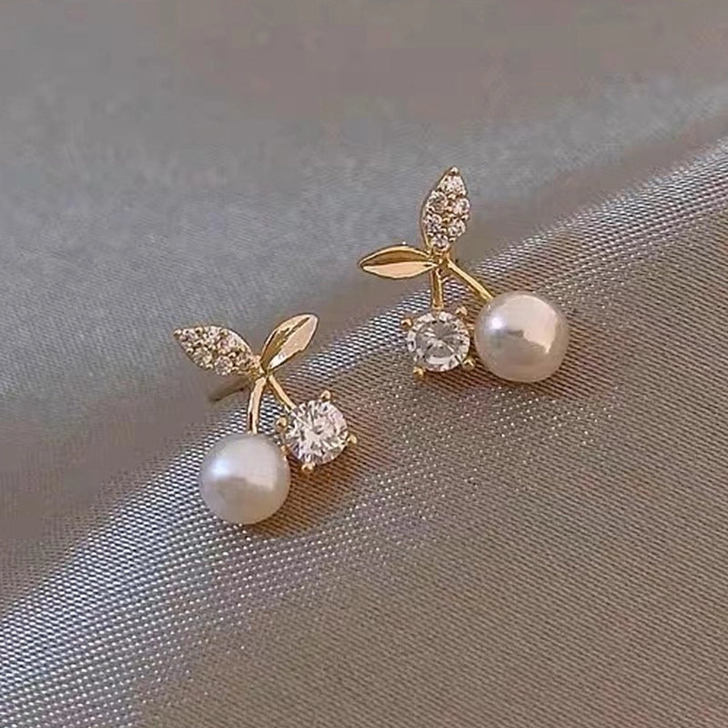 1 Pair Elegant Minimalist Streetwear Flower Bow Knot Plating Inlay Alloy Artificial Pearls Zircon Ear Studs