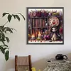 Biblioth&egrave;que poup&eacute;e fleur - perceuse ronde peinture diamant - 40*40cm