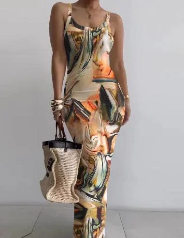 Black Gray Sexy Print Patchwork Strapless Pencil Skirt Dresses