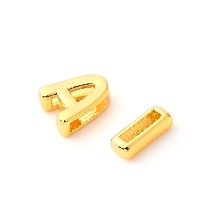 1 Pc/Package 9.5x6mm 9.5×7.5mm 9.5x8mm 7x2mm Copper 18K Gold Plated Letter Bubble Polished Beads