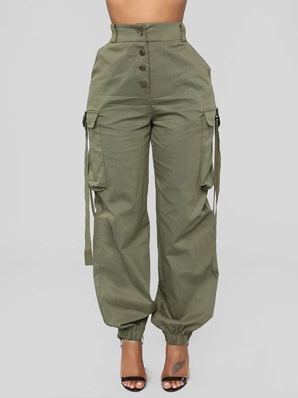 Solid Cargo Pants